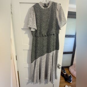 Ann Taylor, midi dress, black and white hearts, Valentine’s Day size 14.